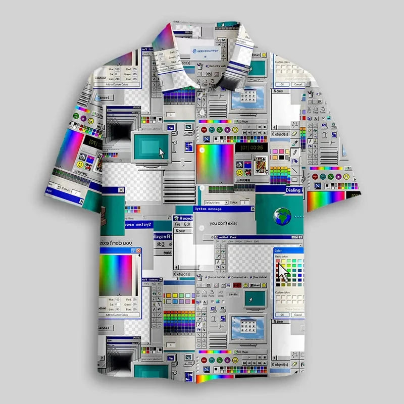 Camisa Havaiana Unissex Estampa CPU – Casual e Divertida