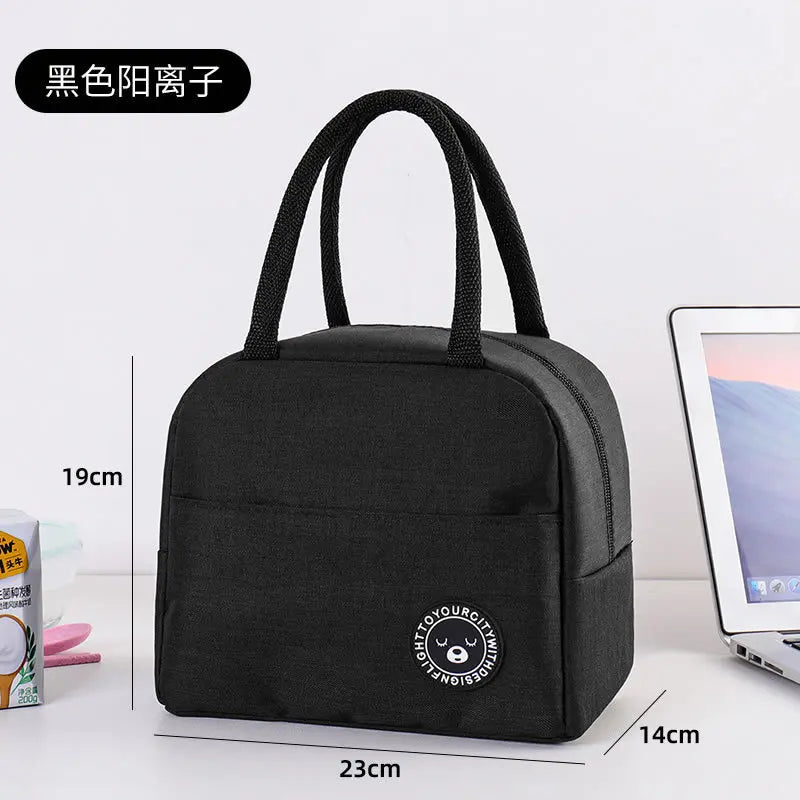 Portable Lunch Bag New Thermal Insulated Lunch Box Tote Cooler Handbag Bento Pouch Dinner Container School Food Storage Bags