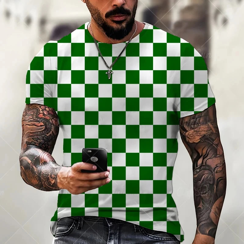 Camiseta Masculina 3D Oversized – Estilo Harajuku