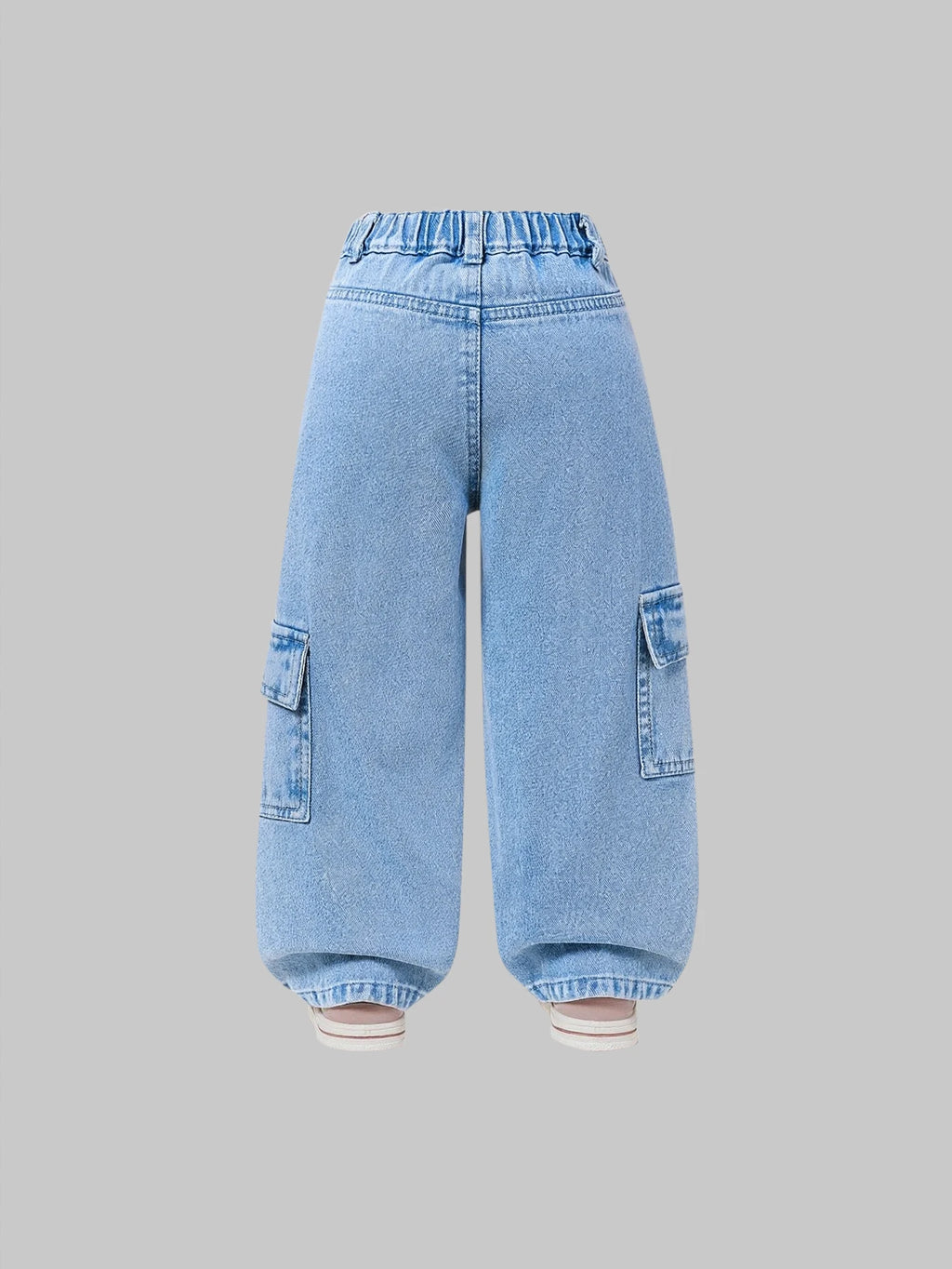 2Pcs Girls' Spring/Summer Outfit: Cute Cartoon Rabbit Print Short Sleeve T-Shirt + Elastic Waist Faux Denim Print Straight-Leg Pants, Fashionable and Playful Youthful Clothing for Girls, Suitable for Daily Wear, Home, Outdoor