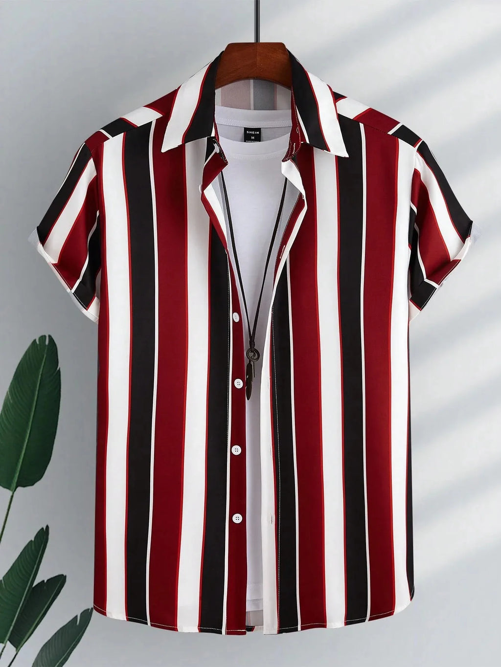 2026 Summer New Style Men's Short-Sleeved Shirt With 3D Stripes Print Street Casual Fashion Comfortable Soft Breathable