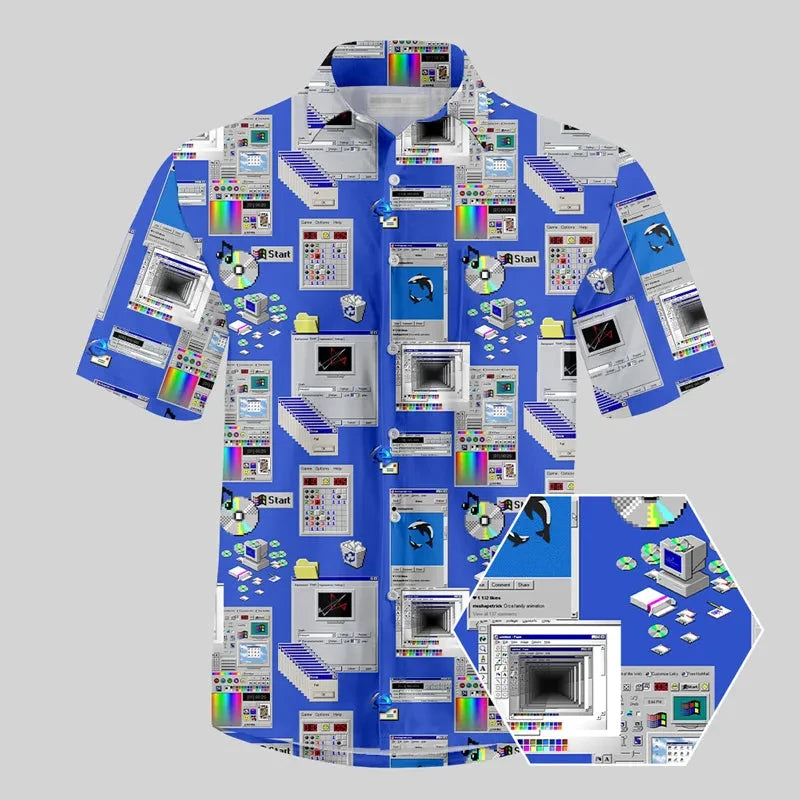 Camisa Havaiana Unissex Estampa CPU – Casual e Divertida
