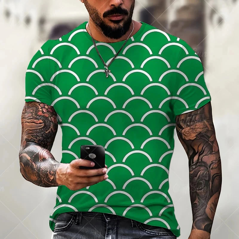Camiseta Masculina 3D Oversized – Estilo Harajuku