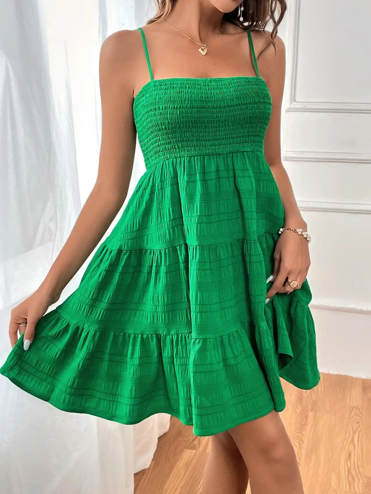 Vestido Mini Babado Azul – Casual Praia e Férias