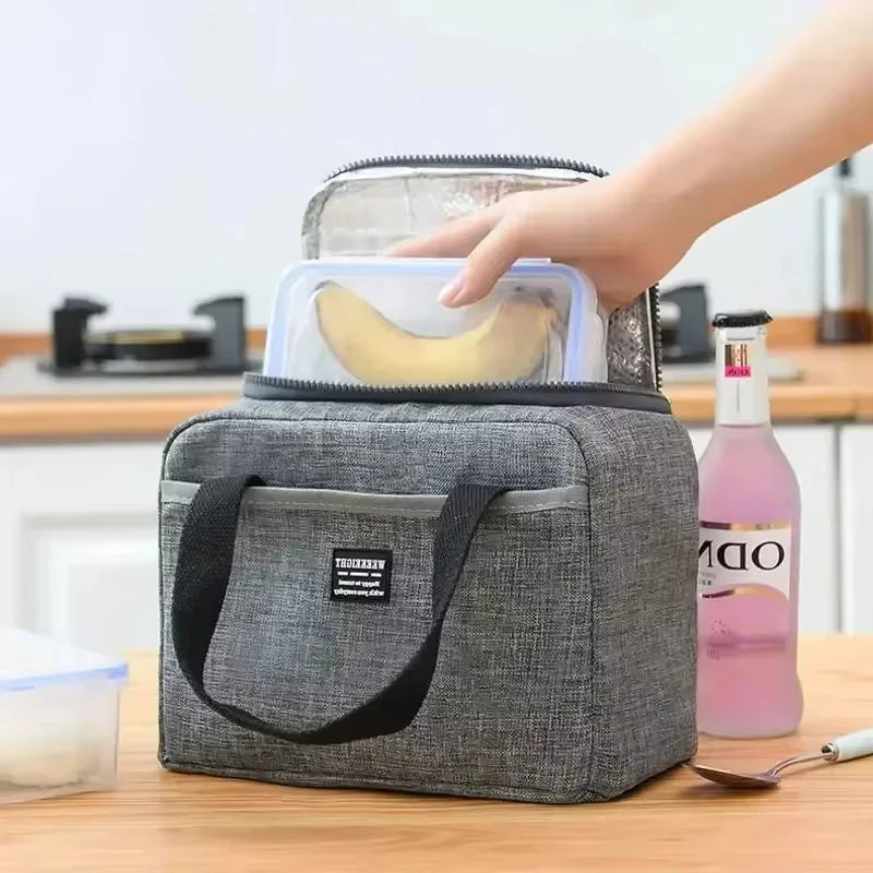 Portable Lunch Bag New Thermal Insulated Lunch Box Tote Cooler Handbag Bento Pouch Dinner Container School Food Storage Bags