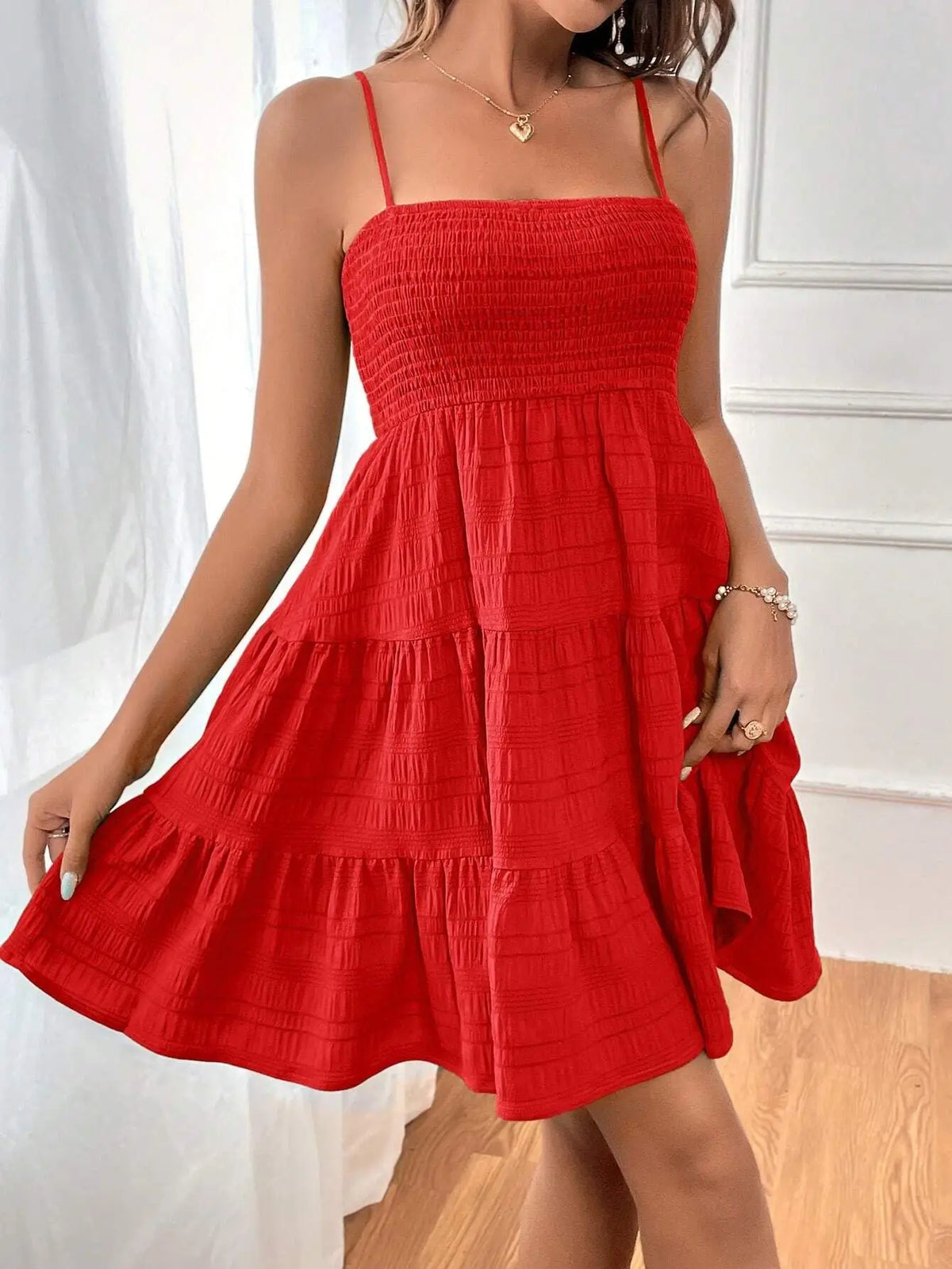 Vestido Mini Babado Azul – Casual Praia e Férias
