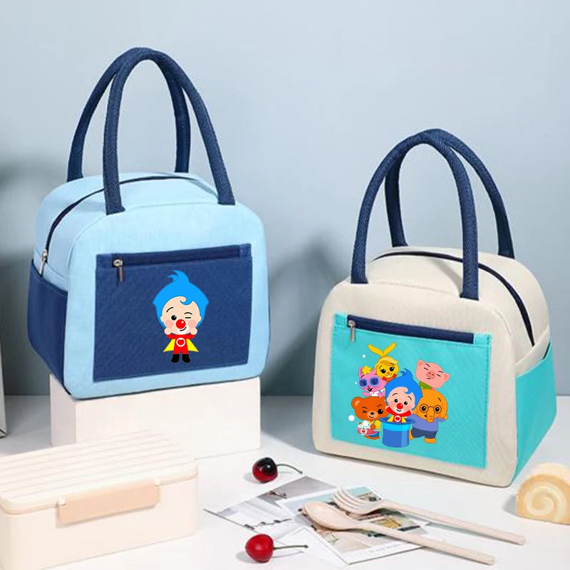 Plims Clown Insulated Lunch Bag Bento Pack Aluminum Foil RiceBag Meal Pack Ice Pack Student Bento Lunch Handbag Insulation Gift