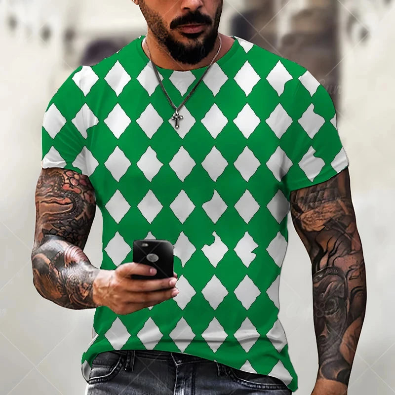 Camiseta Masculina 3D Oversized – Estilo Harajuku
