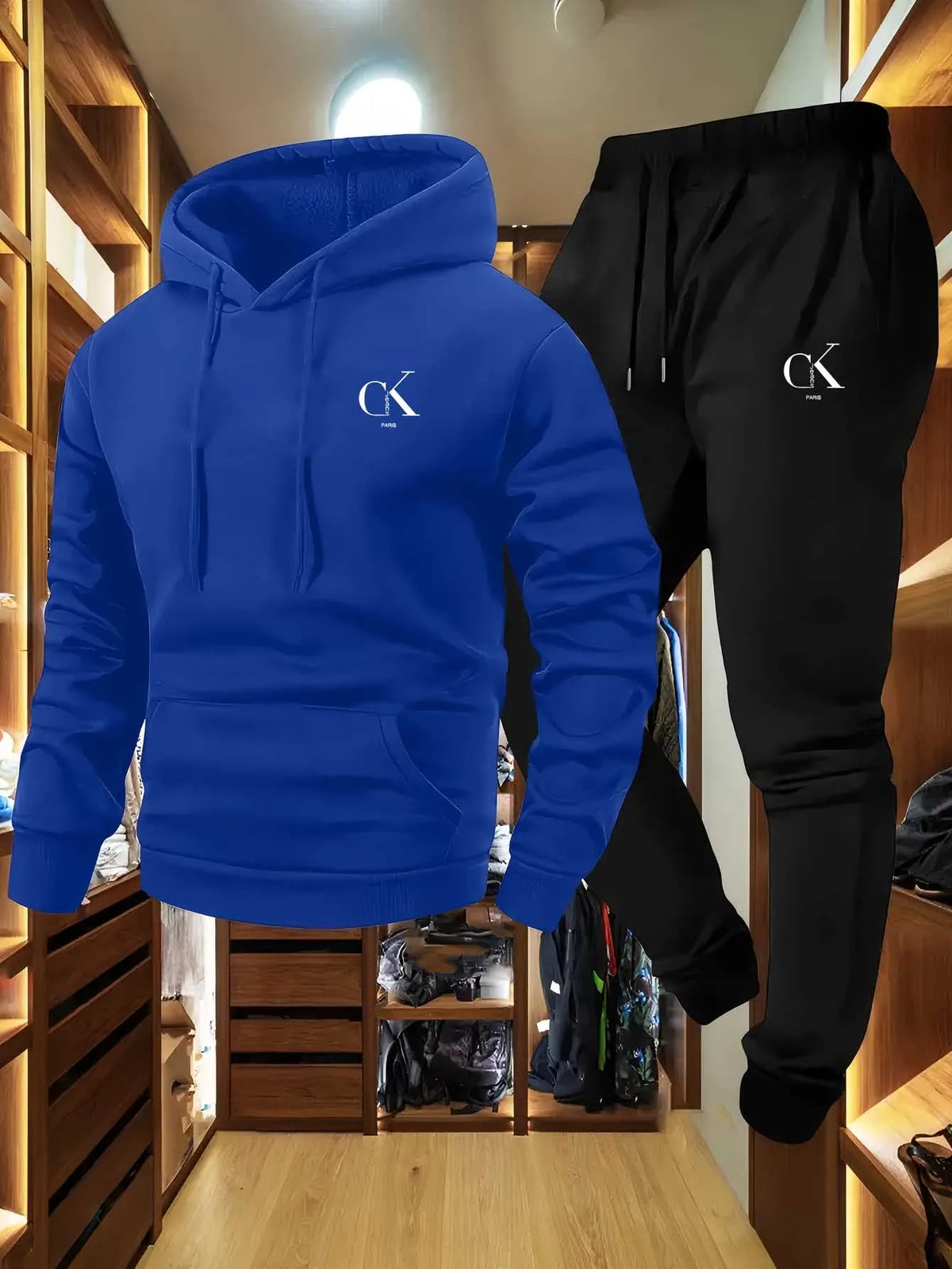 Men's Hoodie & Sweatpants Set – All-Season Gray Comfort