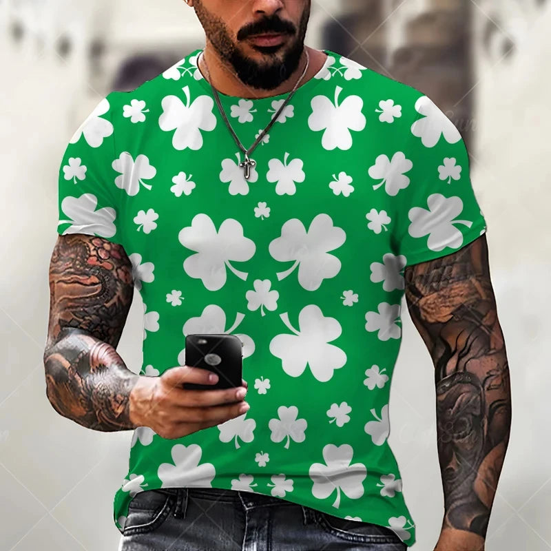 Camiseta Masculina 3D Oversized – Estilo Harajuku
