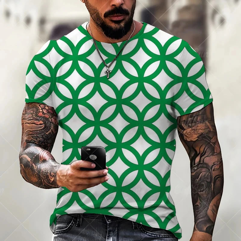 Camiseta Masculina 3D Oversized – Estilo Harajuku