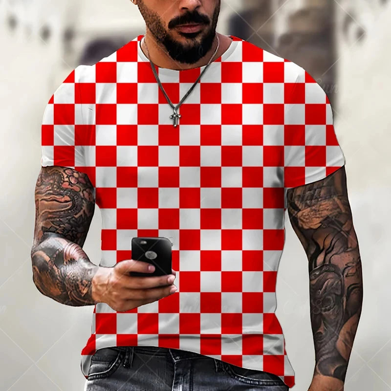 Camiseta Masculina 3D Oversized – Estilo Harajuku