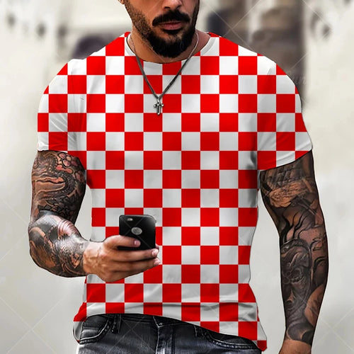Camiseta Masculina 3D Oversized – Estilo Harajuku
