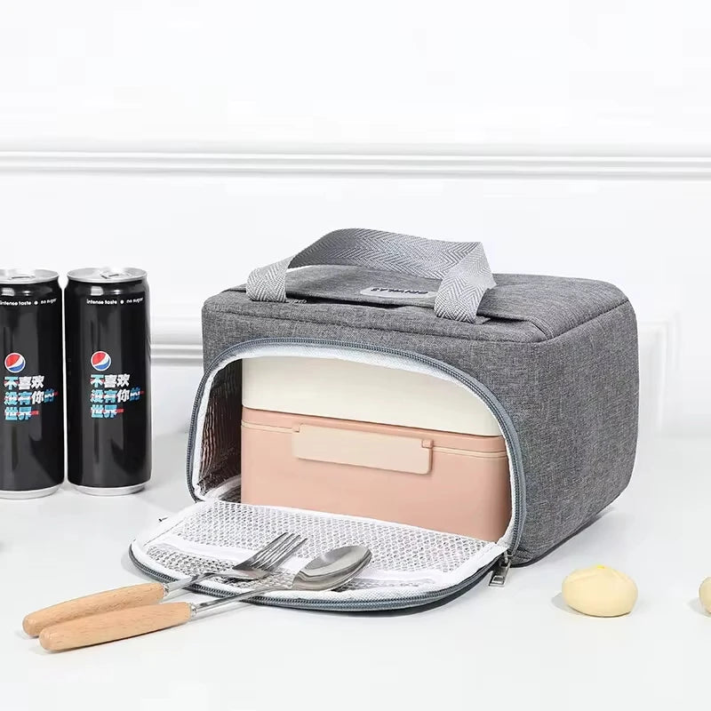 Portable Lunch Bag New Thermal Insulated Lunch Box Tote Cooler Handbag Bento Pouch Dinner Container School Food Storage Bags