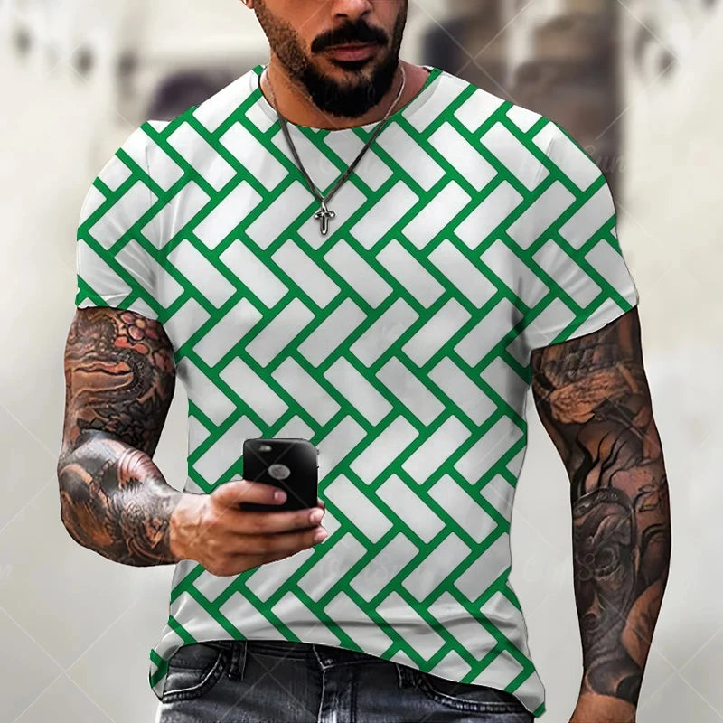 Camiseta Masculina 3D Oversized – Estilo Harajuku
