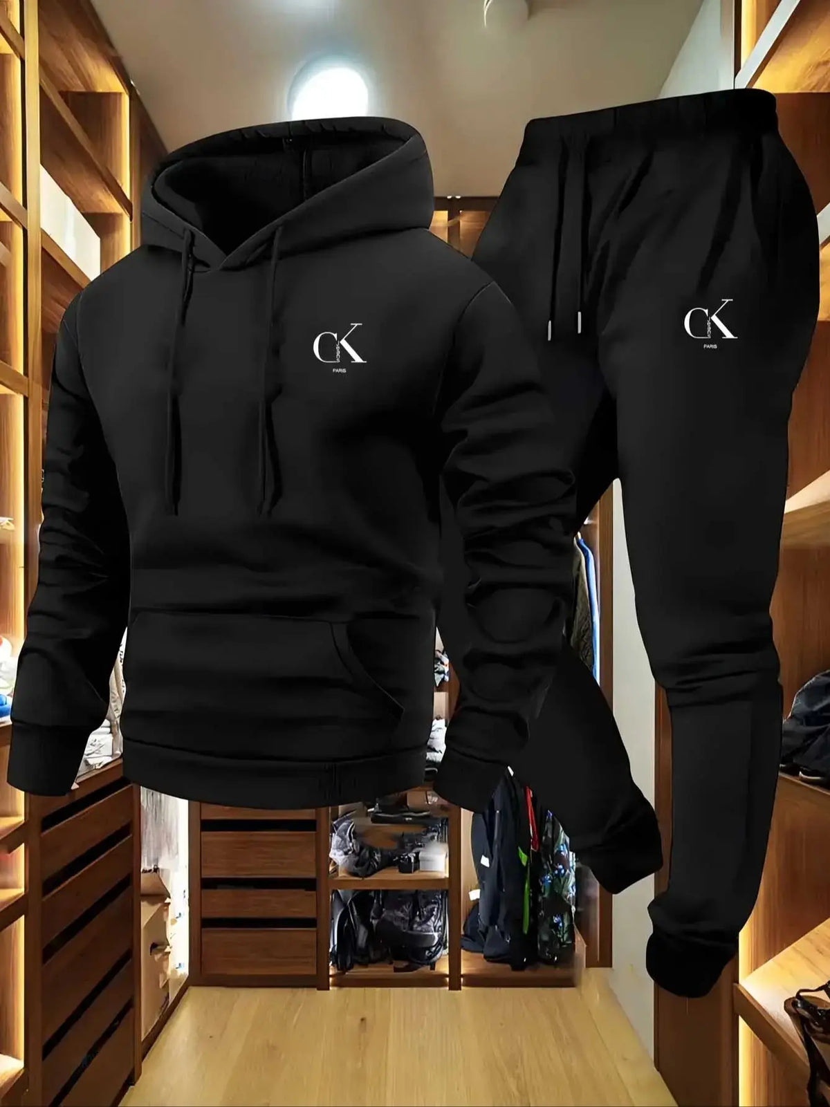 Men's Hoodie & Sweatpants Set – Casual Gray Loungewear