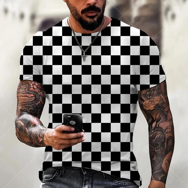 Camiseta Masculina 3D Oversized – Estilo Harajuku