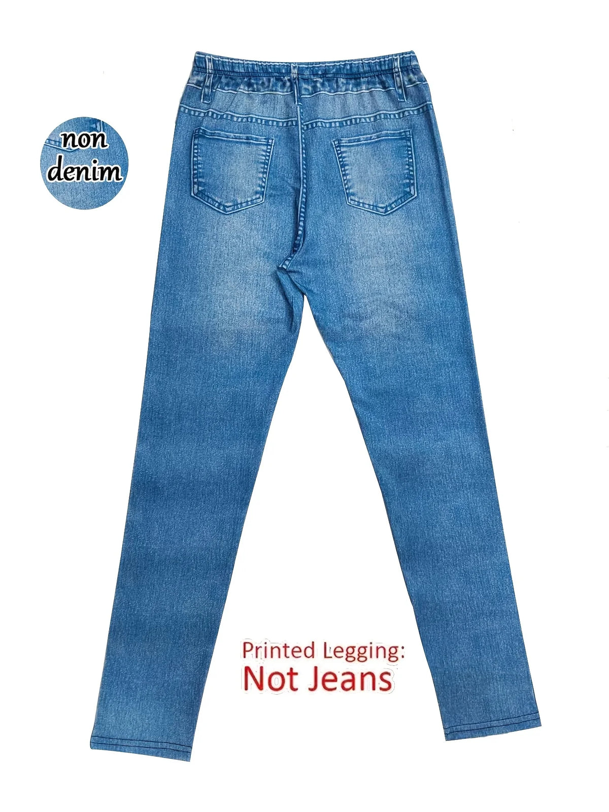 Women's Faux Denim Printed Leggings