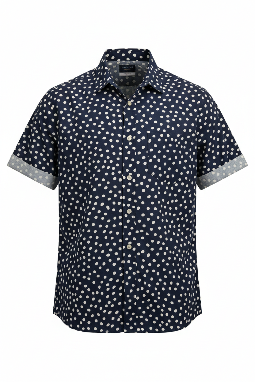 Men's Retro Polka Dot Shirt - clean white background